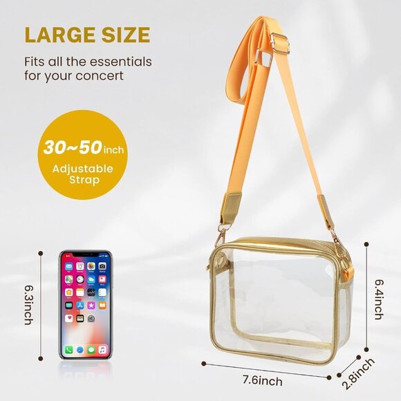 Stylish Clear Stadium Bag with Adjustable Strap - Perfect for Events & Concerts - Picture 4 of 6